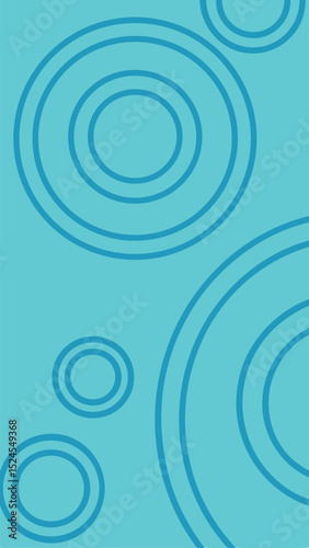 Turquoise background with concentric circles abstract art suitable for various design purposes