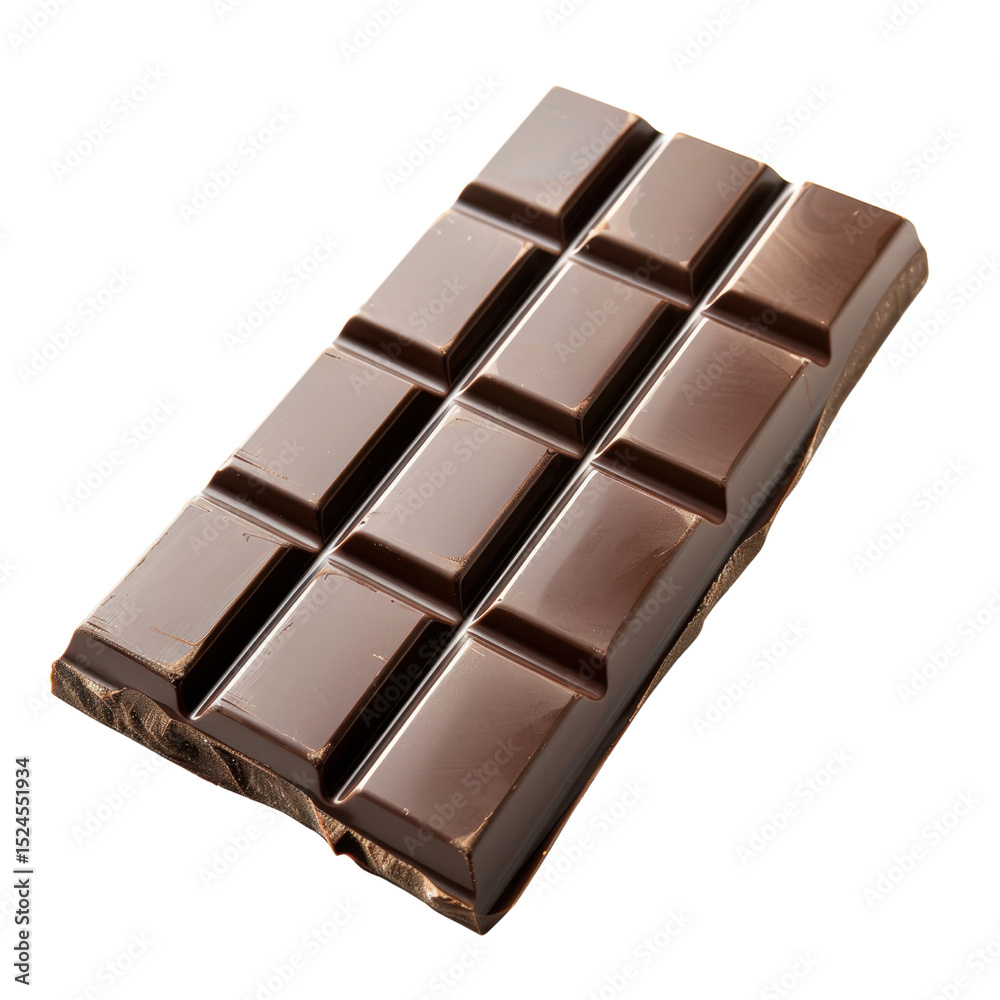 Obraz premium Delicious dark chocolate bar with smooth texture and rich flavor, perfect for desserts or snacking. Indulge in sweet experience of this delightful treat