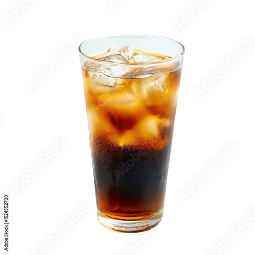 Wallpaper Mural Refreshing iced beverage served in clear glass, filled with ice cubes and dark liquid, perfect for hot days. Enjoy coolness and flavor of this delightful drink Torontodigital.ca