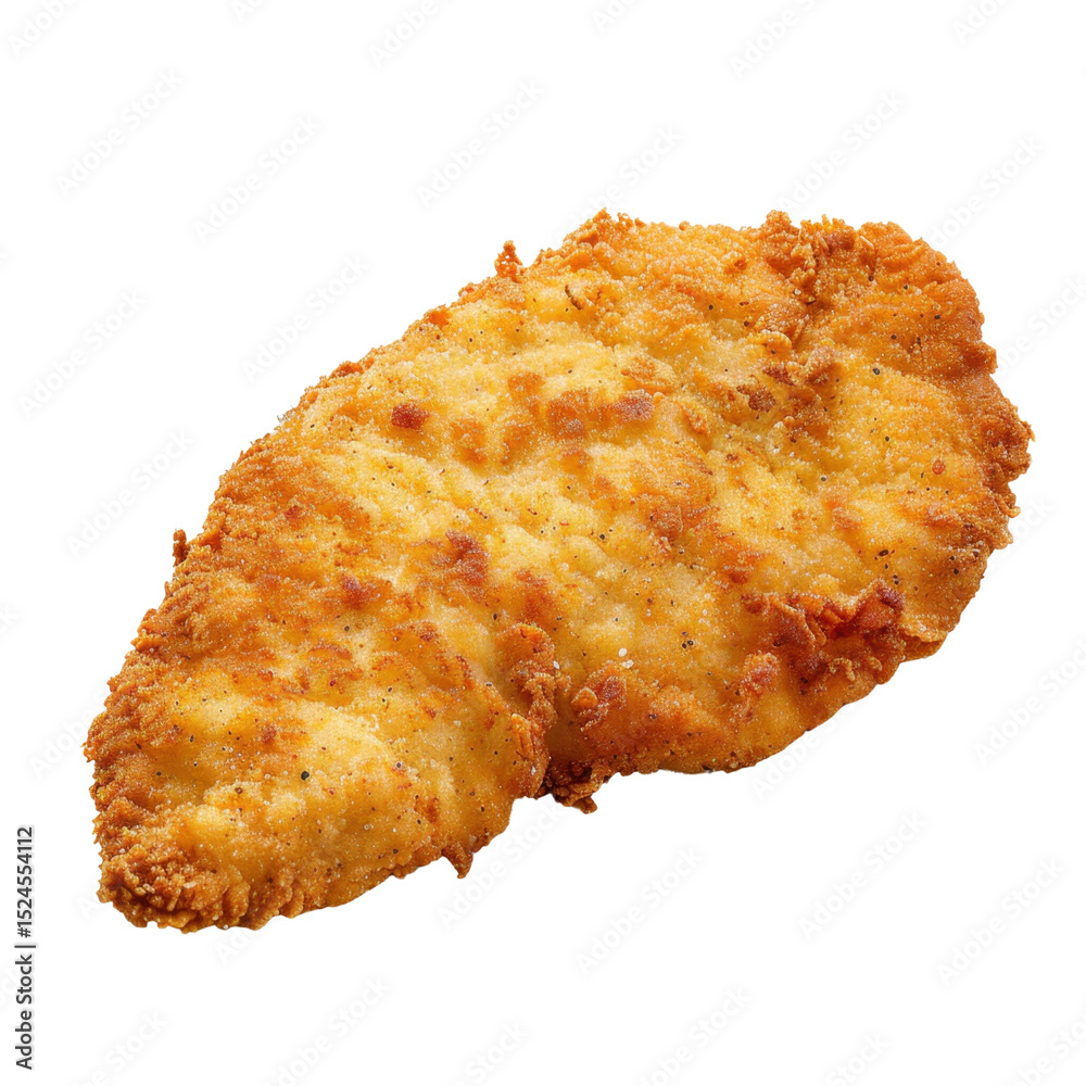Crispy fried chicken fillet with golden brown coating, showcasing deliciously crunchy texture. Perfect for meals or snacks, this savory dish is sure to satisfy cravings Crispy fried chicken fillet with golden brown coating, showcasing deliciously crunchy texture. Perfect for meals or snacks, this savory dish is sure to satisfy cravings