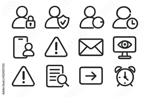 Security and privacy icons on digital background