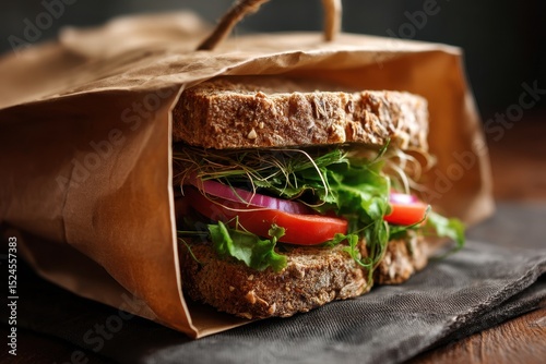 Grain filled sandwich in a paper bag