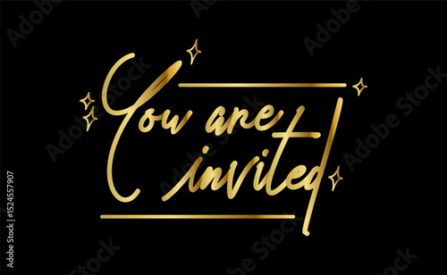 you are invited gold elegant design for invitation card