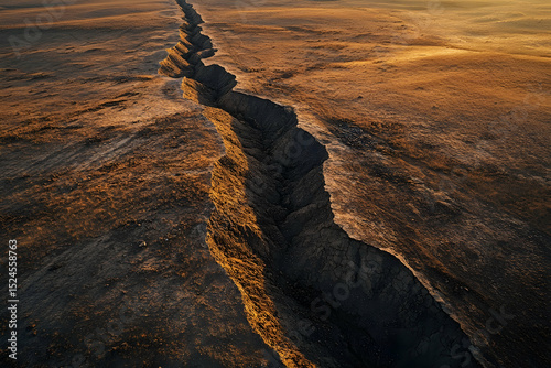 Cracked earth landscape representing environmental disaster drought climate change for global news cover photo