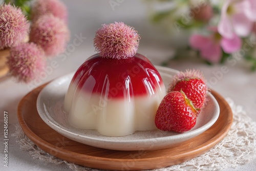 jelly pudding with lychee flavor