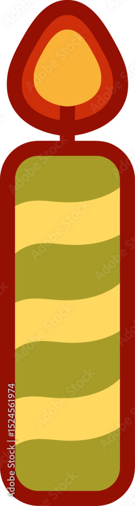 Obraz premium Birthday Candle with wavy pattern