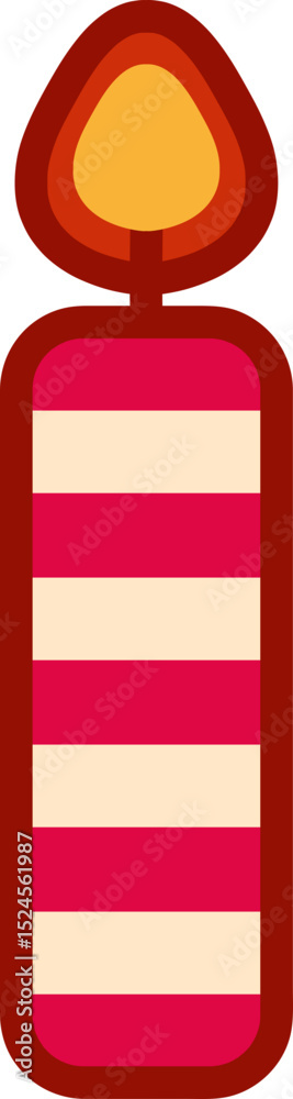 Obraz premium Birthday Candle with striped pattern