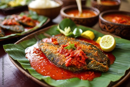 Pecel lele is a traditional dish from East Java made of catfish in tomato sauce typically fried until crispy