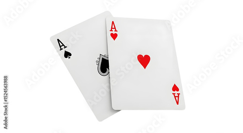 Two Aces Spades and Hearts Playing Cards