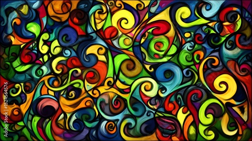 Vibrant swirls and flowing color patterns