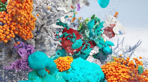 Colorful abstract organic structures and shapes