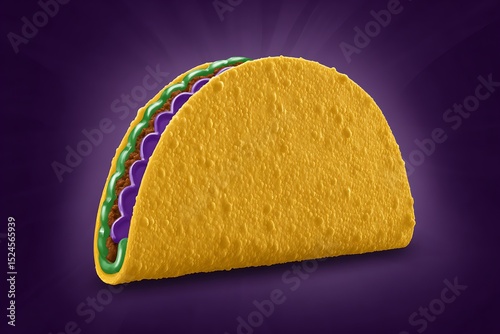 Surreal Taco on Deep Purple Background