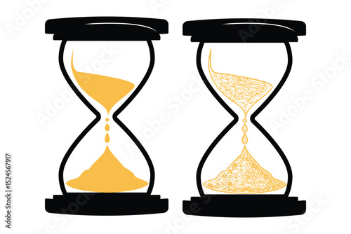 Minimalist hourglass icon symbolizing time management. Hourglass sand clock isolated vector illustration.