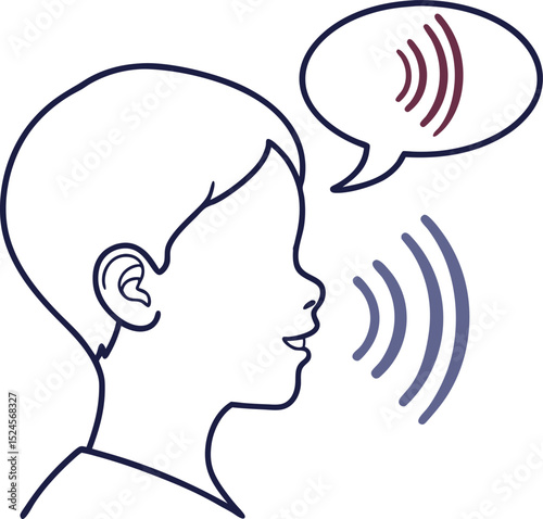 Young Boy Speaking Graphic