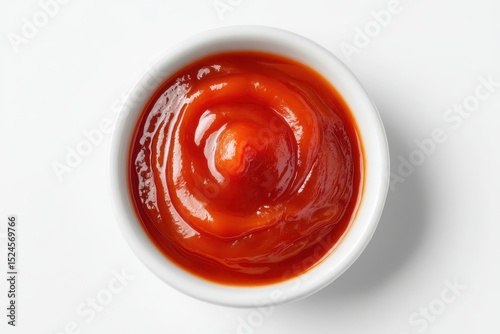 Top view of sweet and sour sauce on a white background