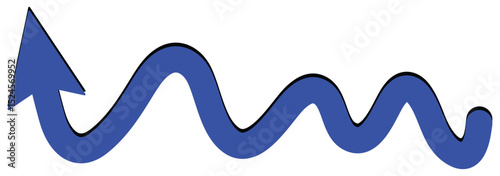wavy curved Long arrow icon. long line arrow vector. Long curved arrow icon vector. Curved arrow vector illustration isolated on white background.