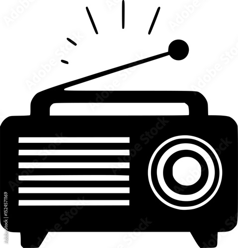 vector set of Radio icon, radio vector thin line icon, radio icon vector logo template, radio icon silhouette, Radio icon vector, vintage radio icon, Old retro Receiver waves, Radio icon simple vector