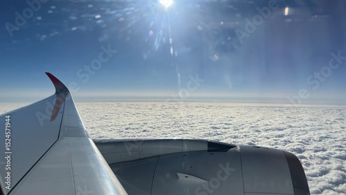 飛行機からの太陽