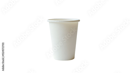 White Styrofoam Disposable Drinking Cup Isolated on White Background
