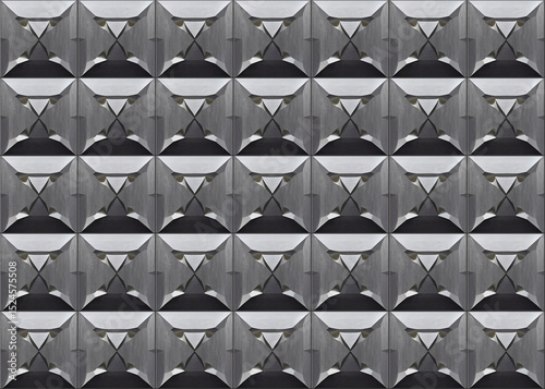 Fototapeta Naklejka Na Ścianę i Meble -  Modern seamless geometry 3d pattern. Wallpaper. Monochrome retro texture, hipster fashion design. Trendy grey background, geometric abstract print.
