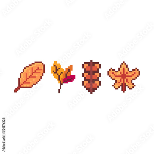 autumn design retro pixel art