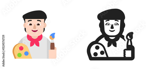 Artist with Palette Dark Hair