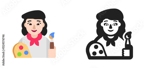 Artist with Palette Dark Hair