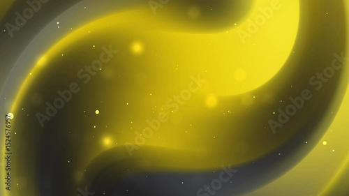 Illuminating yellow waves in vibrant green sea; with particle light, ideal for naturethemed designs, vibrant backgrounds or energy concepts.