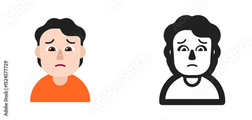 Person Orange Shirt Dark Hair
