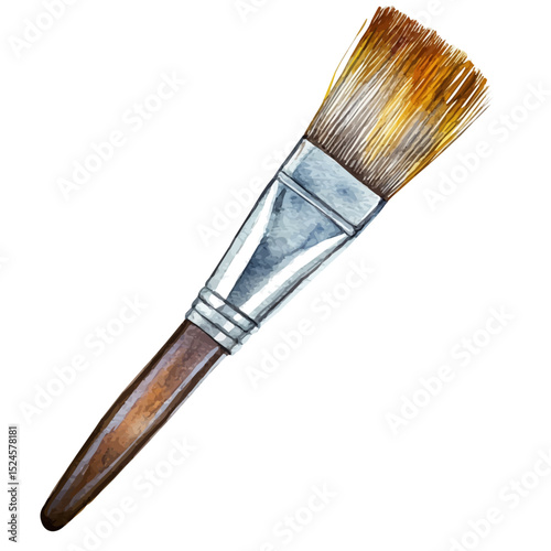 Basting Brush, watercolor illustration vector, high quality, isolated on a white background.