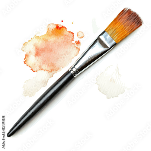 Basting Brush, watercolor drawing vector, high quality, isolated on a white background.