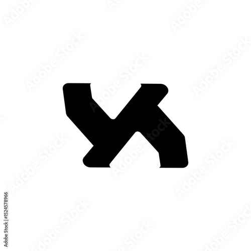 Letter X vector, logo. Useful as branding symbol, corporate identity, alphabet element, app icon, clip art and illustration.
