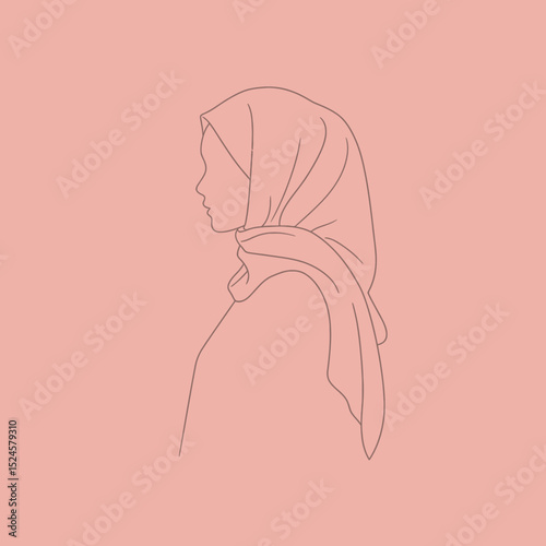 Muslim woman in hijab fashion silhouette, Woman Hijab Silhouette Vector Design