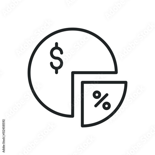 Dividend thin line icons. Editable stroke and Perfect pixel on transparent background