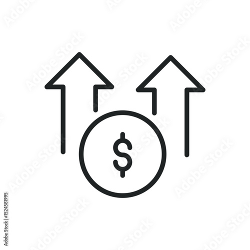 Growth thin line icons. Editable stroke and Perfect pixel on transparent background