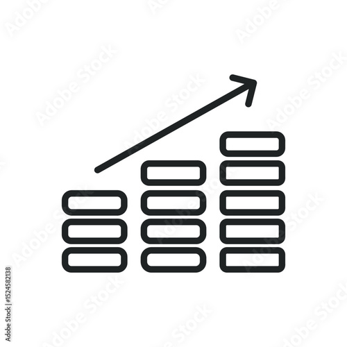 Growth thin line icons. Editable stroke and Perfect pixel on transparent background
