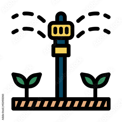 Automated garden system filled line icon