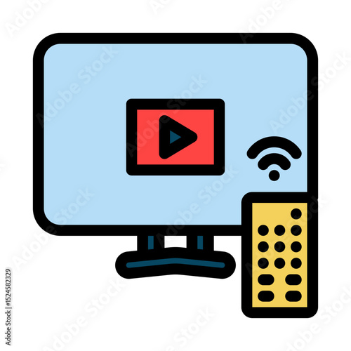 Smart TV integration filled line icon