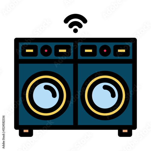 Smart washer filled line icon
