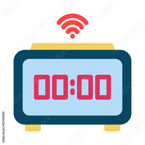 Smart alarm clock flat icon