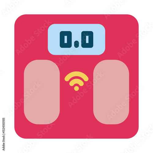 Smart bathroom scale flat icon