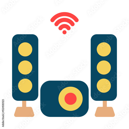 Smart home theater flat icon