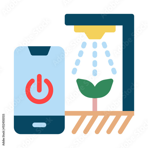 Smart irrigation flat icon
