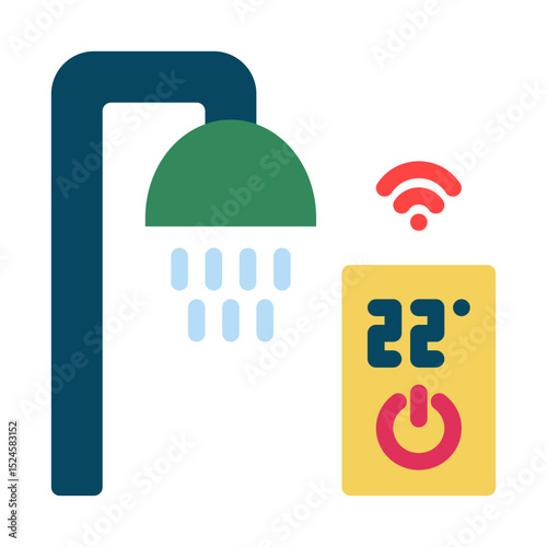 Smart shower flat icon