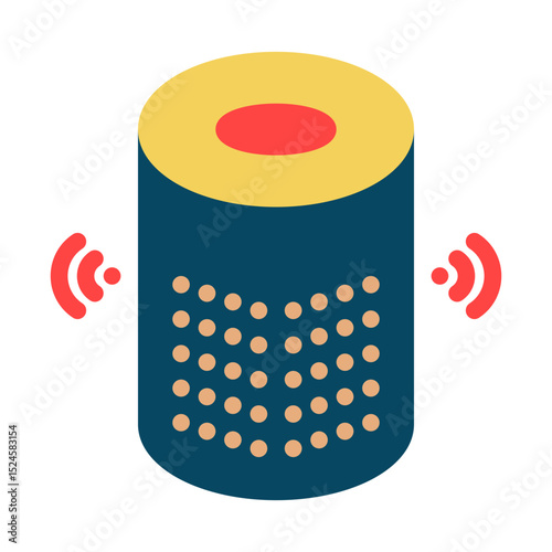 Smart speaker flat icon