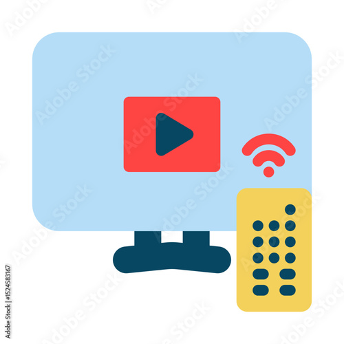 Smart tv integration flat icon