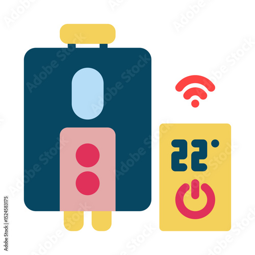 Smart water heater flat icon