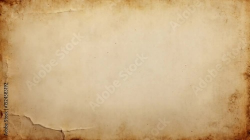 Antique paper background with torn edges and aged texture in light beige and brown tones for vintage designs background texture video