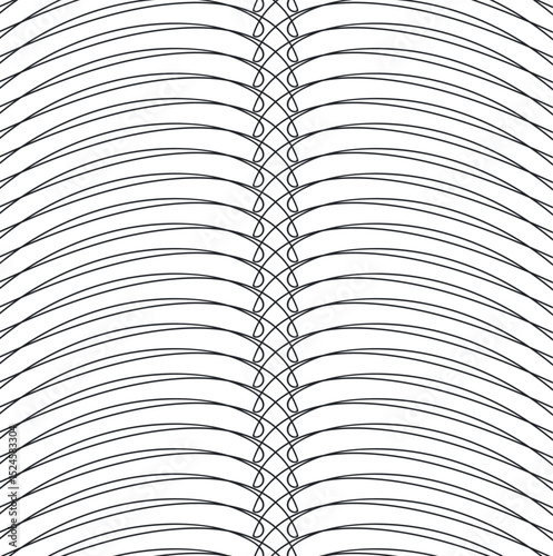 Symmetrical striped texture with curved lines and a swirl-shaped seam in the middle.