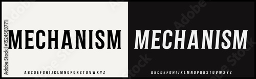 Modern bold condensed serif vector font. Alphabet with elegant and luxury uppercase